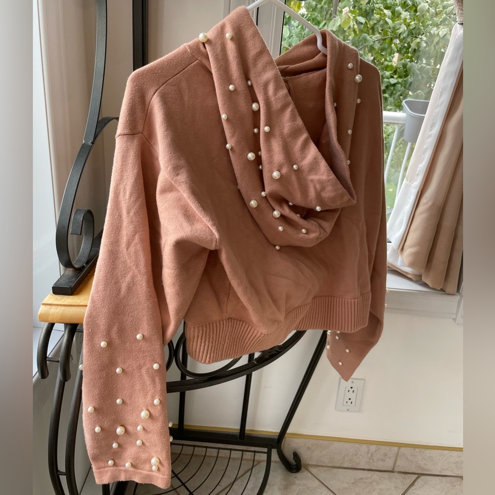 Zara pink pearl hoodie